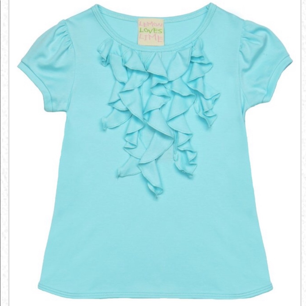 Lemon Loves Lime Girls S/S Blue Tint Doll Top